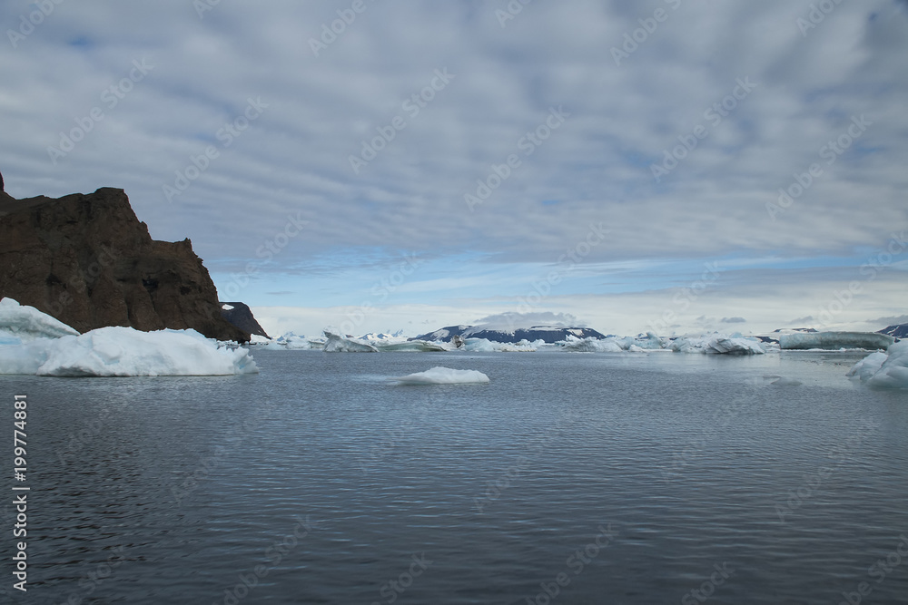 Devil Island Antarctica, landscape with ripple clouds in sky Devil Island Antarctica, landscape with ripple clouds in sky