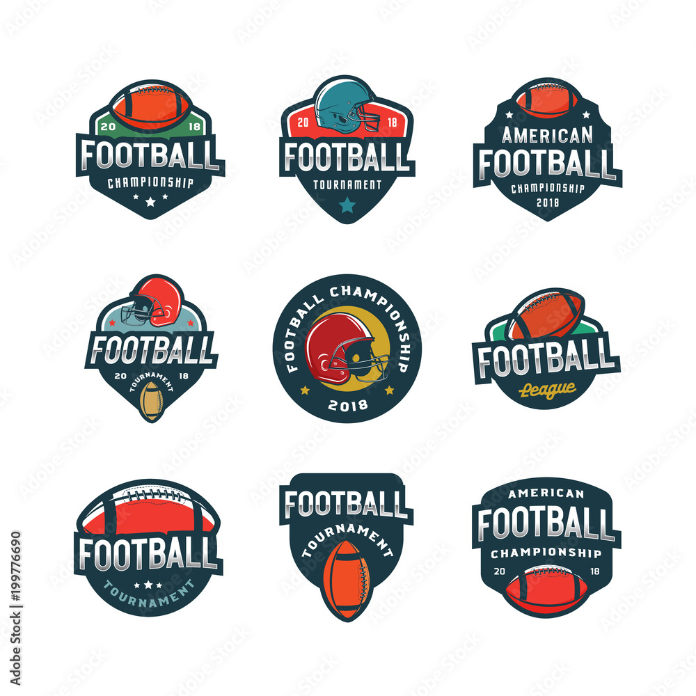 American football champions badge emblem Vector Image