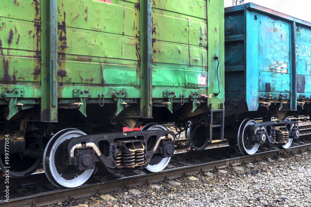 Freight cars are at the railway station Freight cars are at the railway station