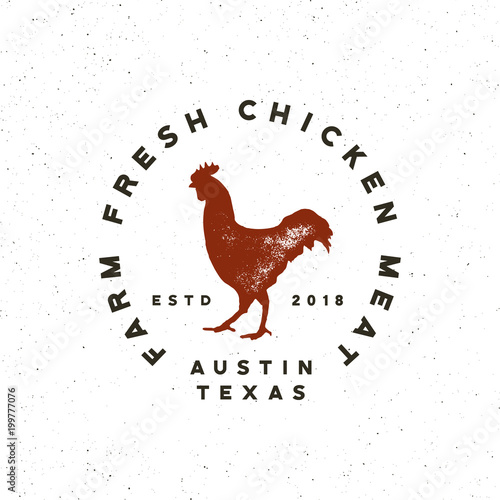 premium fresh chicken meat label. vector illustration