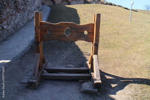 Rack on Trenčín castle, Slovakia photo