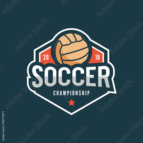 football, soccer logo. sport emblem. vector illustration