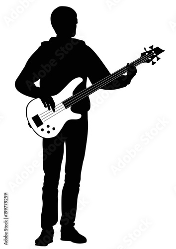 Abstract silhouette of guitarist