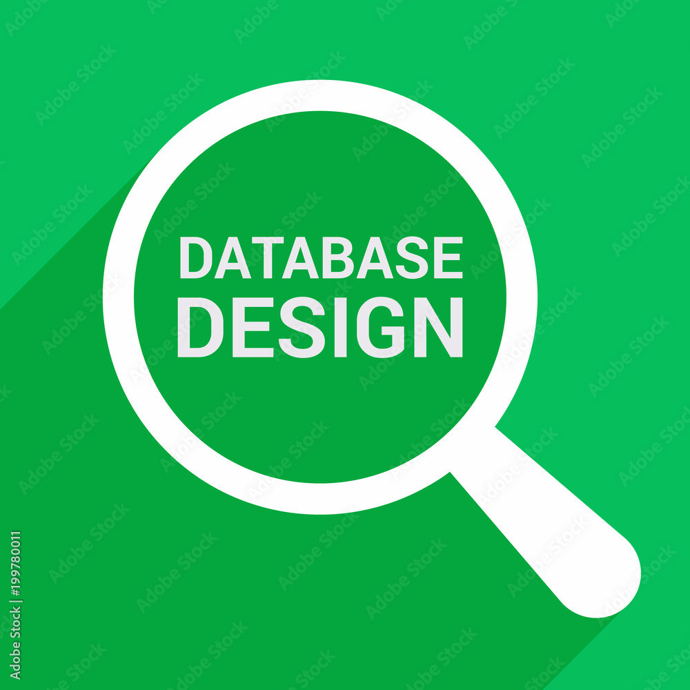 Software Concept: Magnifying Optical Glass With Words Database Design Software Concept: Magnifying Optical Glass With Words Database Design