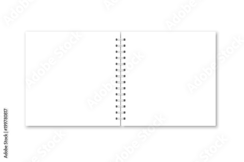 Vector realistic opened notebook cover.