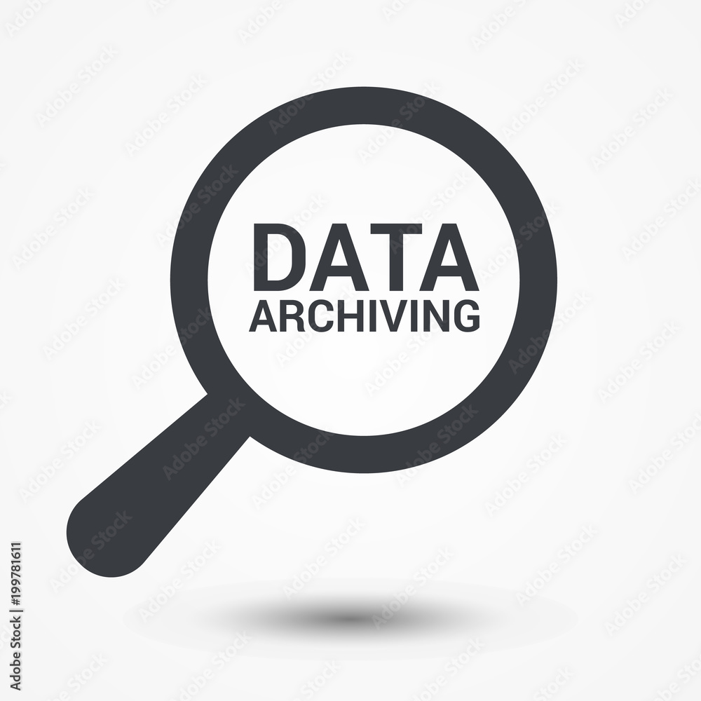 Data Concept: Magnifying Optical Glass With Words Data Archiving Data Concept: Magnifying Optical Glass With Words Data Archiving