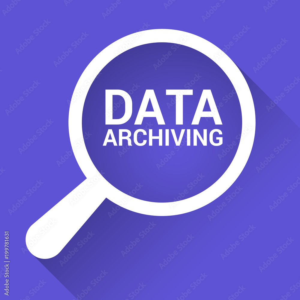 Data Concept: Magnifying Optical Glass With Words Data Archiving Data Concept: Magnifying Optical Glass With Words Data Archiving