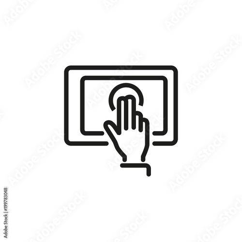 Hand using touchscreen icon