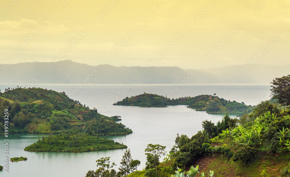 Naklejka premium Lake Kivu, Rwanda Africa