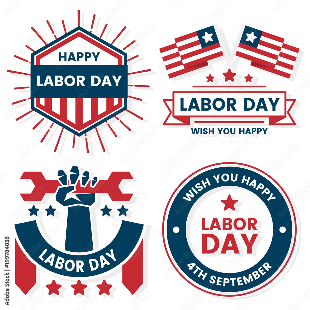 Labor Day Vector label for banner