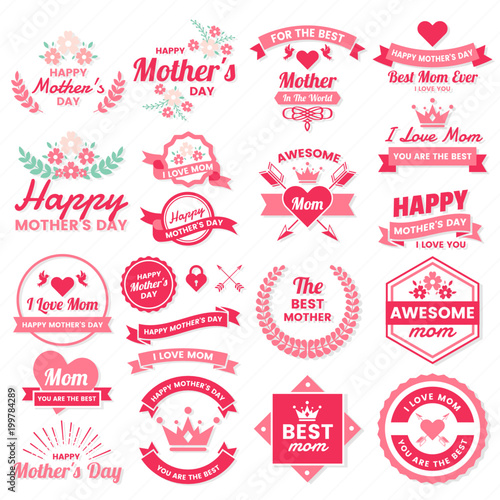 Mother Day Vector label for banner