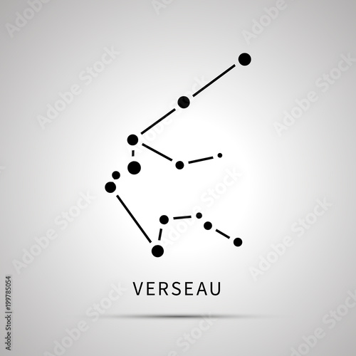Verseau constellation simple black icon with shadow