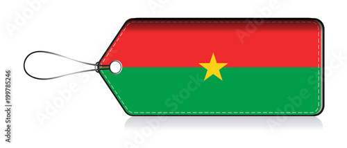 Burkina Faso flag, Label flag of  Product made in Burkina Faso