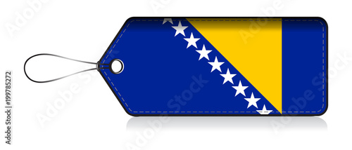 Bosnia Herzegovina flag label, Label of Product  for made in Bosnia and Herzegovina