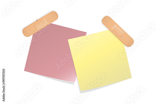 Pflaster mit Post it Zettel