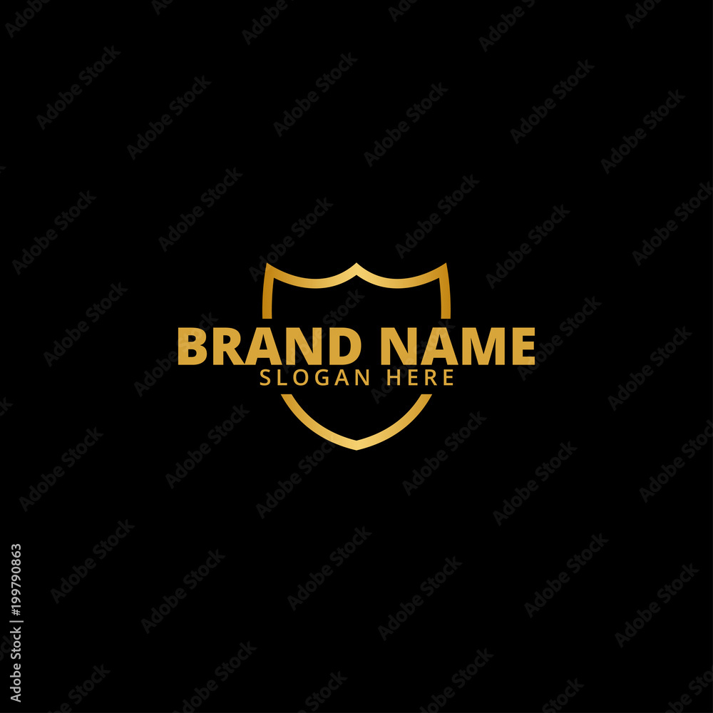 Gold luxury shield logo icon template