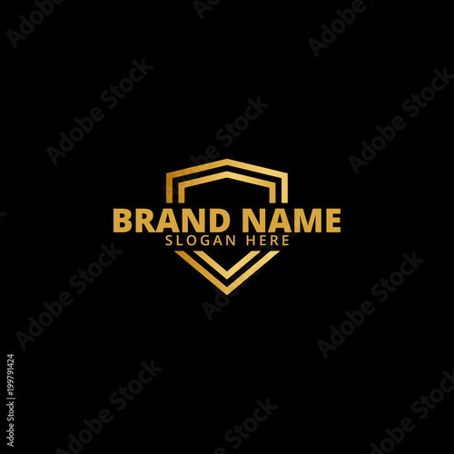 Gold luxury shield logo icon template