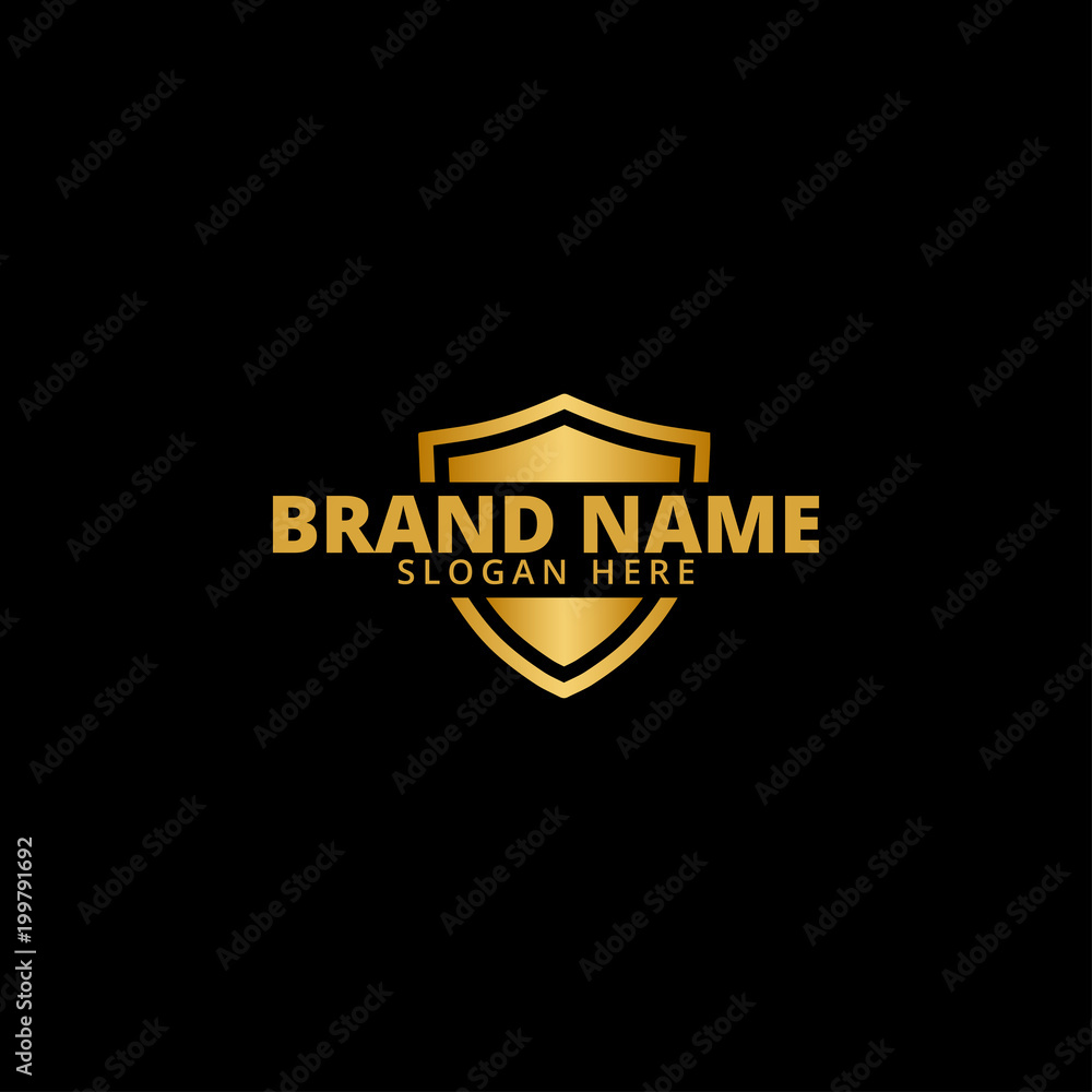 Gold luxury shield logo icon template