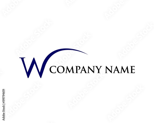 W swoosh logo 1 template