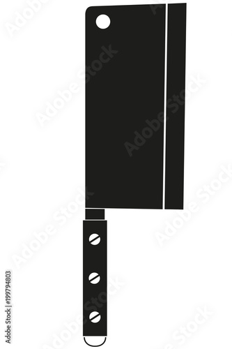 Black and white bbq knife silhouette