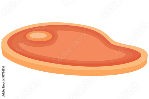 Colorful cartoon bbq steak meat