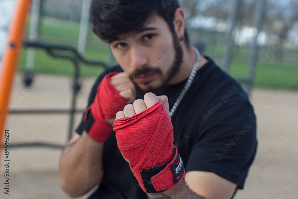 boxeador con barba boxeador con barba