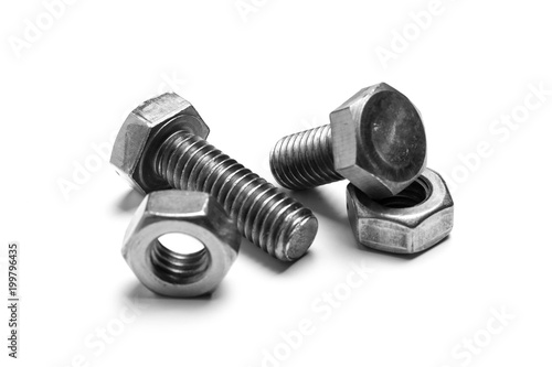 bolts and nuts isolated on white