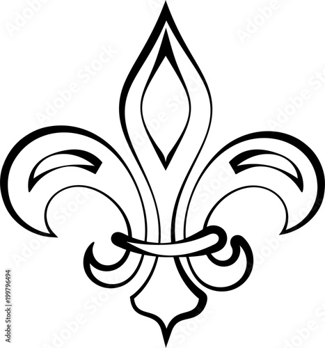 Fleur De Lis Calligraphic, Fleur-De-Lys Or Flower-De-Luce, The Decorative Stylized Lily