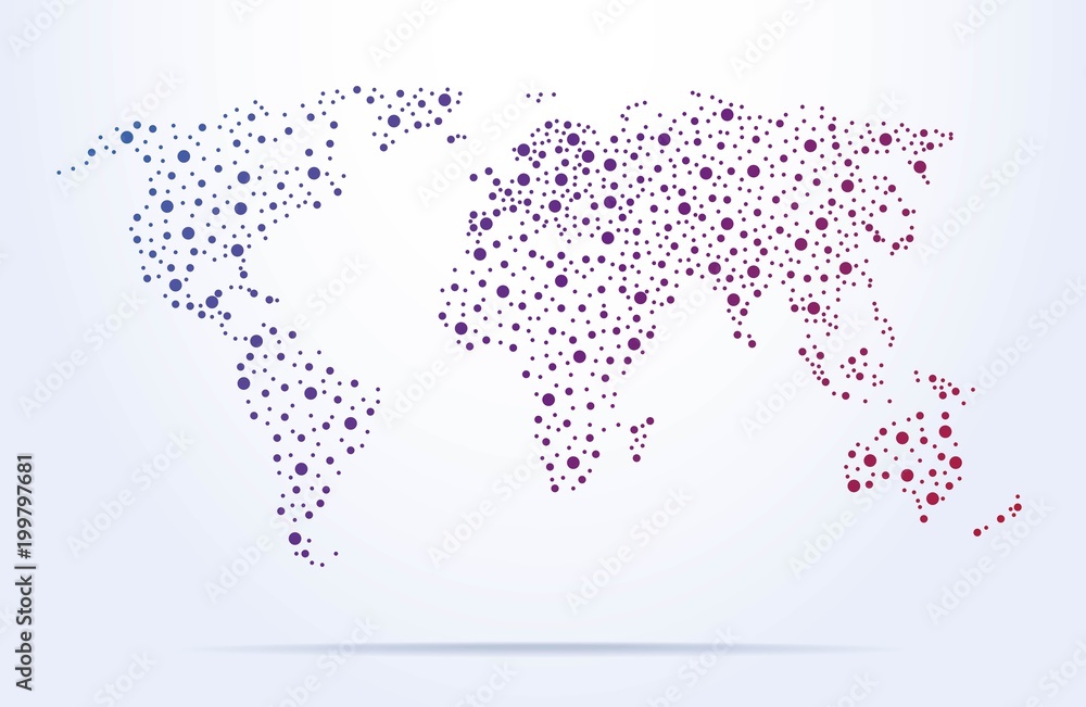 Fototapeta premium Abstract world map