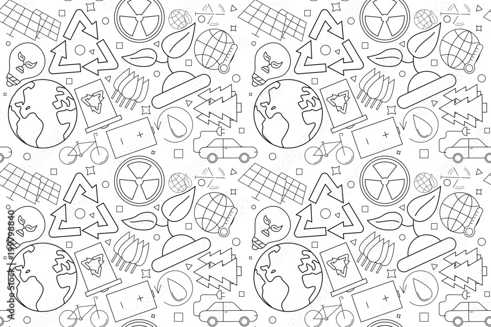 Vector eco pattern. Eco seamless background