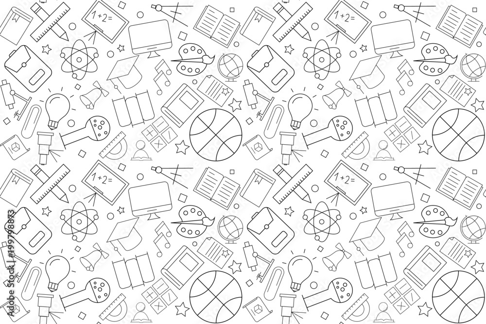 Vector education pattern. Educattion seamless background