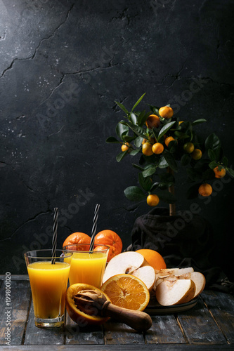 Orange Juice served with oranges