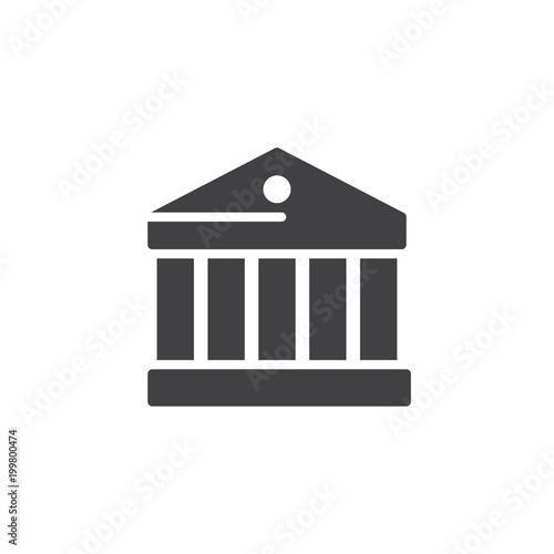 Bank building vector icon. filled flat sign for mobile concept and web design. simple solid icon. Symbol, logo illustration. Pixel perfect vector graphics