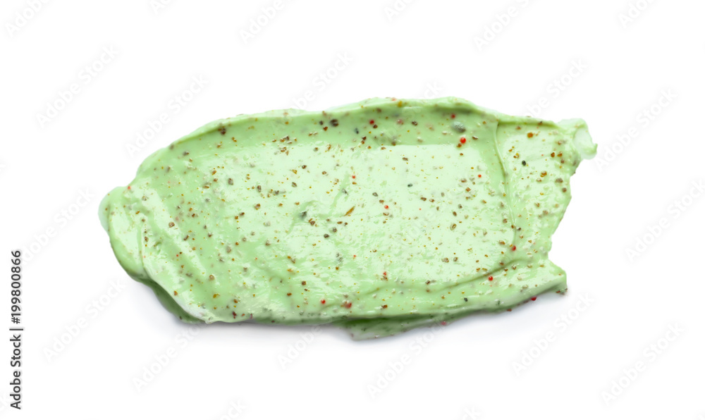 Naklejka premium Sample of natural scrub on white background
