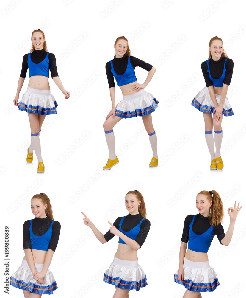 Cheerleader isolated on the white background Cheerleader isolated on the white background