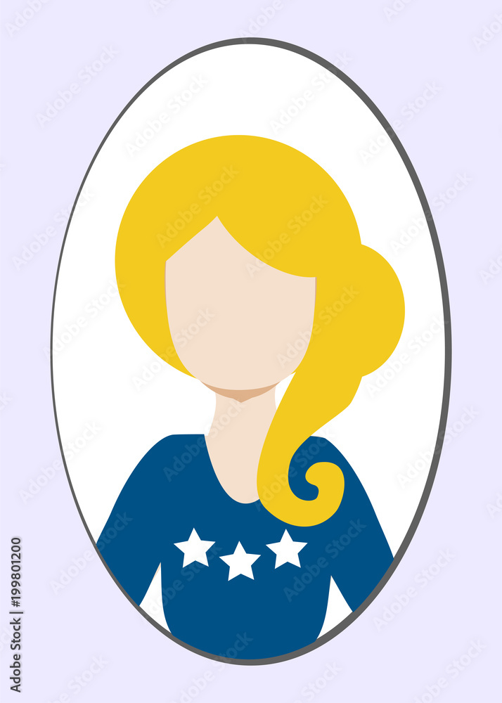 Female avatar or pictogram for social networks. Modern flat colorful style. Female avatar or pictogram for social networks. Modern flat colorful style.