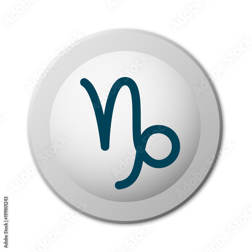 runder realistische Schaltfläche - Sternzeichen Steinbock