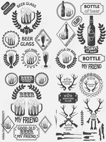 Vintage craft beer brewery emblems, labels and design elements. Beer my best friend.
