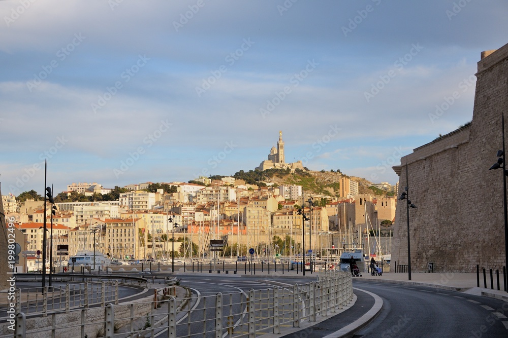 Marseille, France. View on the Notre Dame de la Garde.
