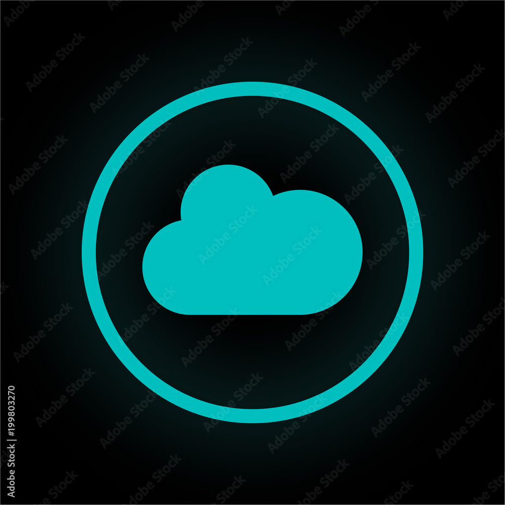 Neon Button rund - Wolke Neon Button rund - Wolke