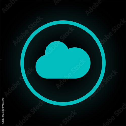 Neon Button rund - Wolke