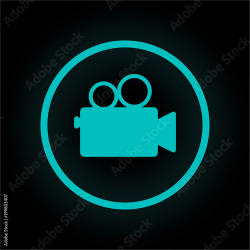 Neon Button rund - Kamera
