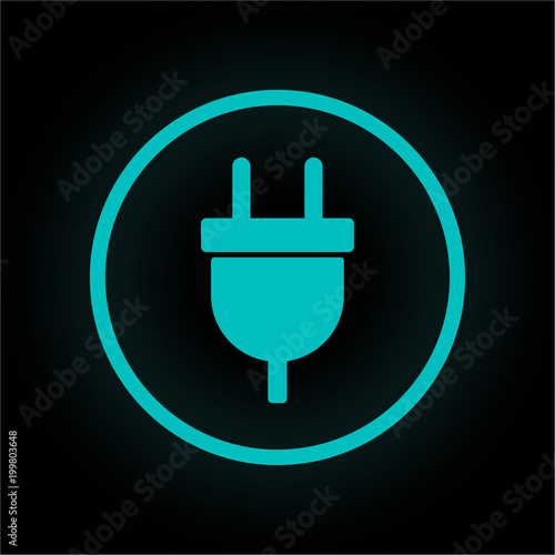 Neon Button rund - Stecker