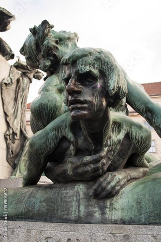 Obraz na płótnie Prague statue w salonie