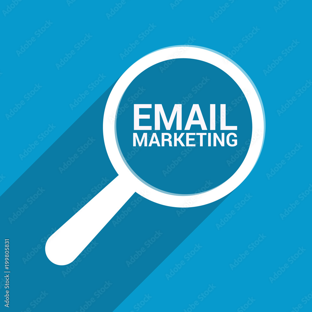 Marketing Concept: Magnifying Optical Glass With Words Email Marketing Marketing Concept: Magnifying Optical Glass With Words Email Marketing