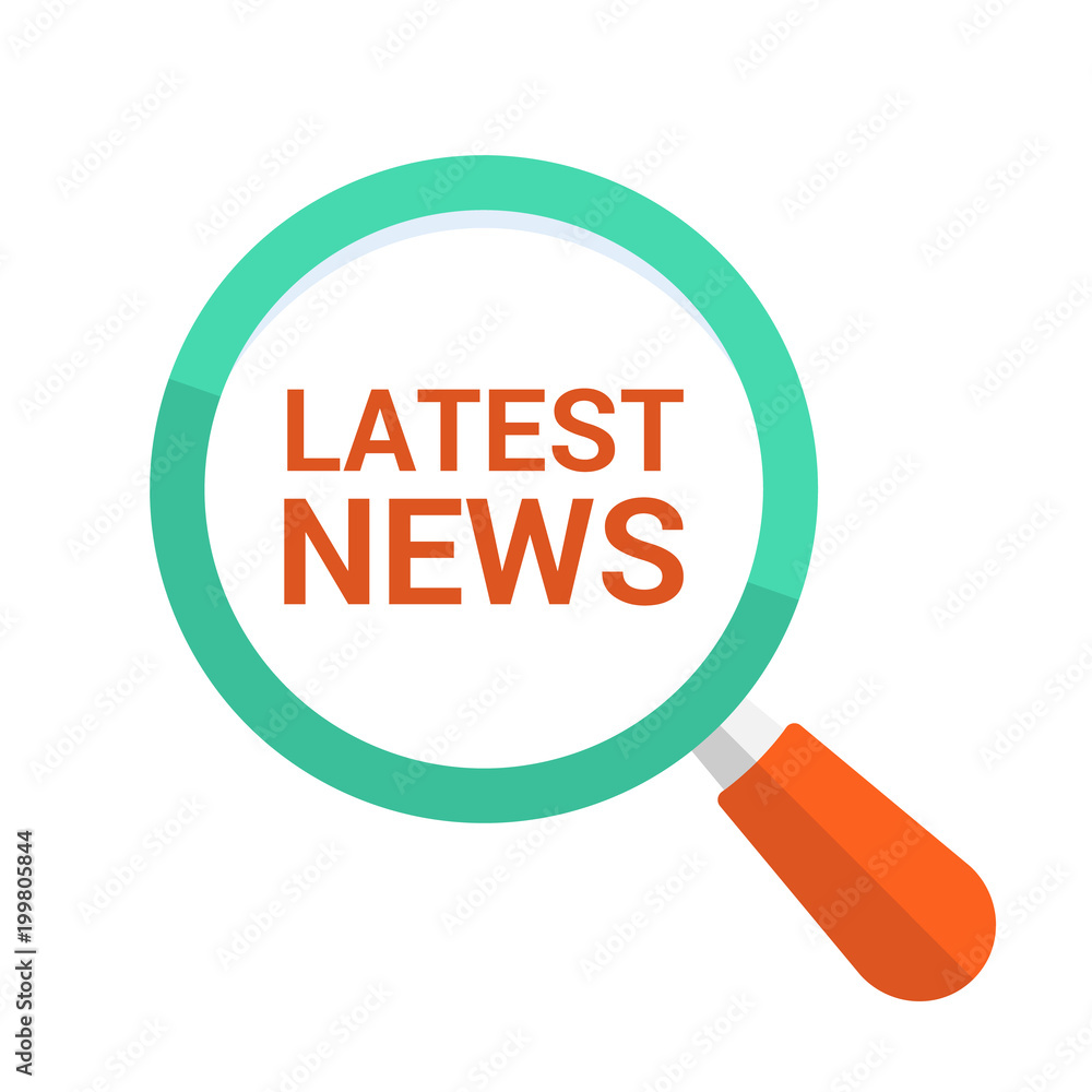 News Concept: Magnifying Optical Glass With Words Latest News News Concept: Magnifying Optical Glass With Words Latest News