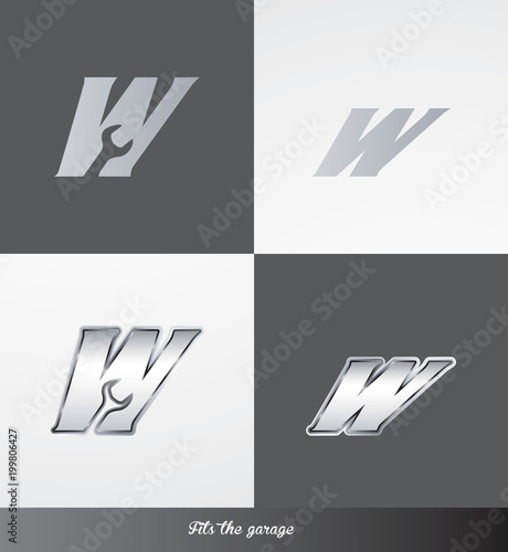 eps Vector image: initials (W) Fits the garage logo
