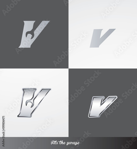 eps Vector image: initials (V) Fits the garage logo