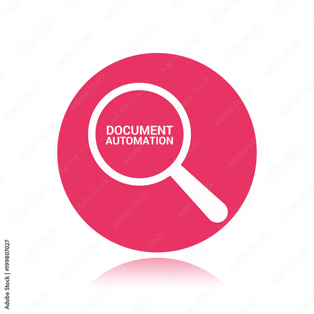 Finance Concept: Magnifying Optical Glass With Words Document Automation Finance Concept: Magnifying Optical Glass With Words Document Automation