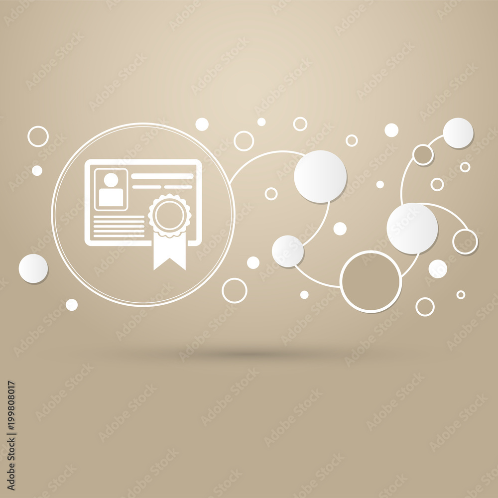 certificate icon on a brown background with elegant style and modern design infographic. certificate icon on a brown background with elegant style and modern design infographic.